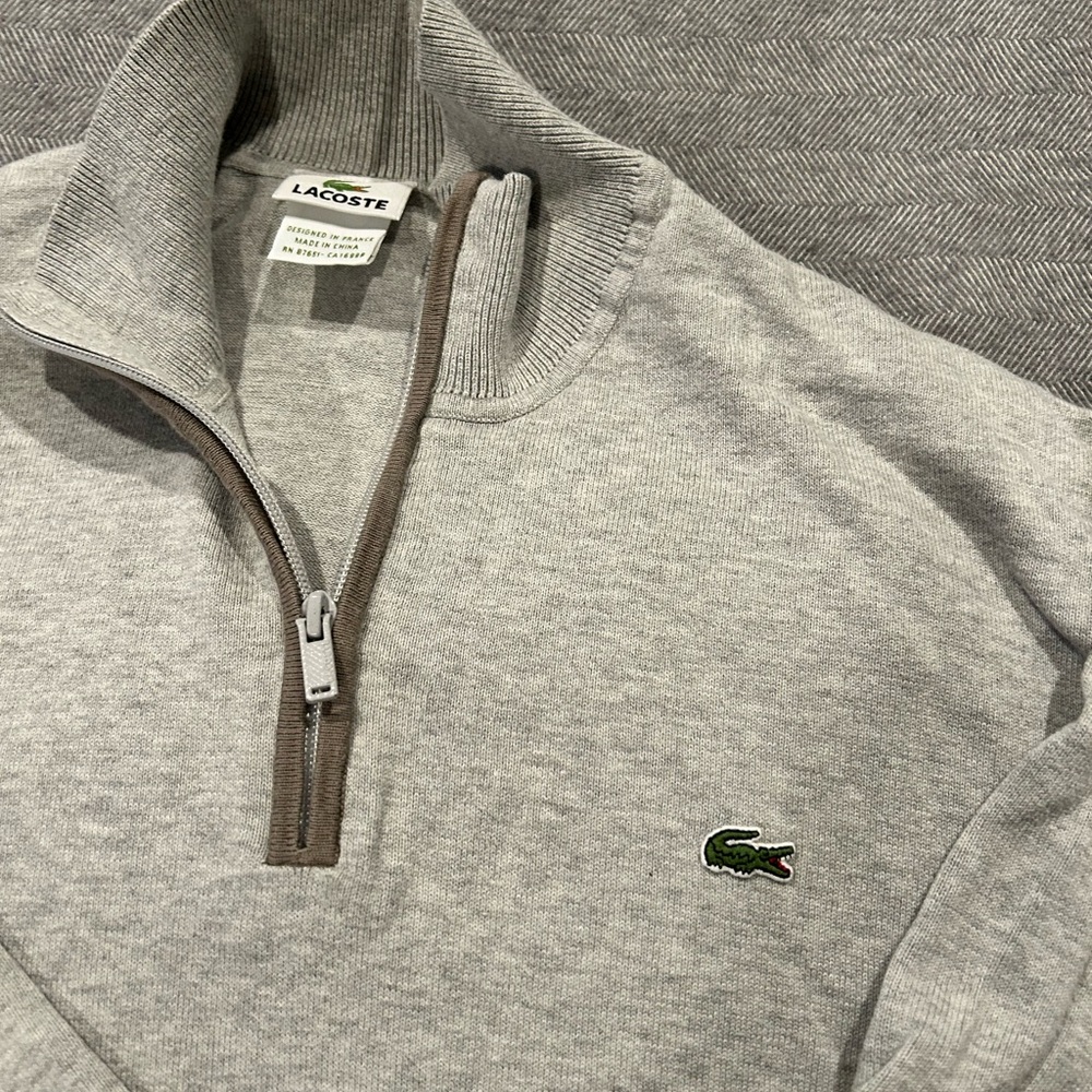 Lacoste Men's Heather Gray Crewneck Sweater